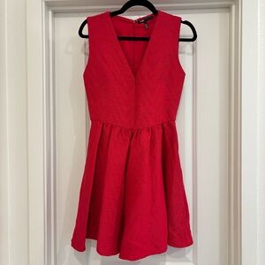 Maje Red Textured Dress